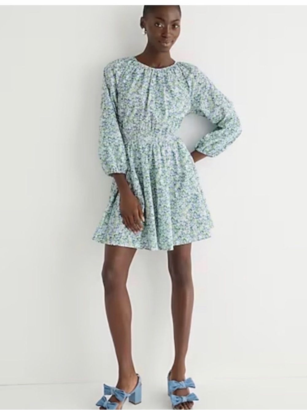 J. Crew Liberty Palermo Smocked Waist Mini Dress Thorpe Hill Medium NWOT